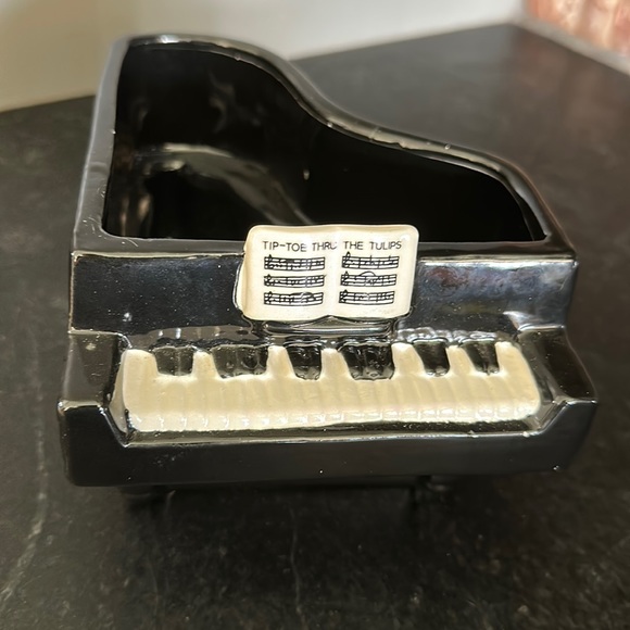 Other Vintage Msr Imports Ceramic Grand Piano Planter Tip Toe Thru